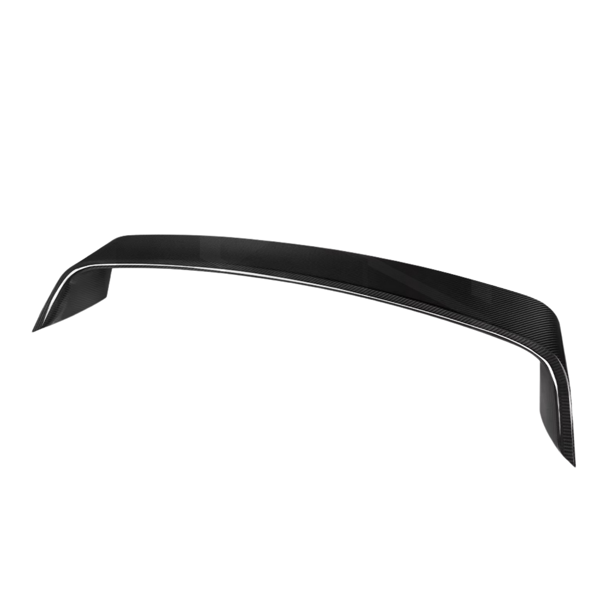 Black car spoiler on a white background