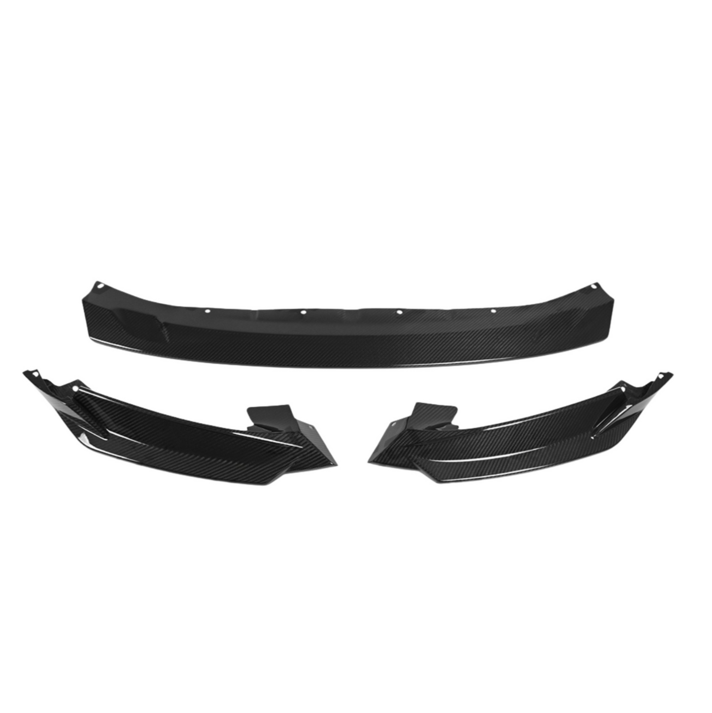 Set of black car bumper guards on a white background