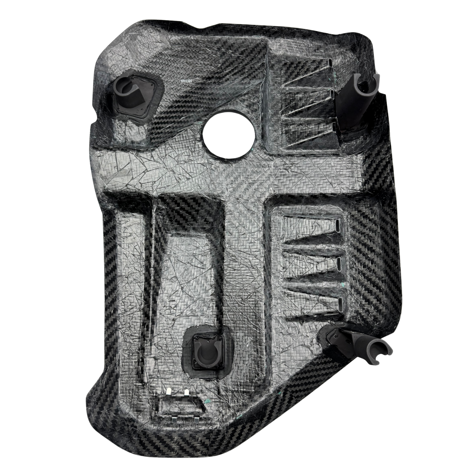 Underside of carbon fiber engine cover